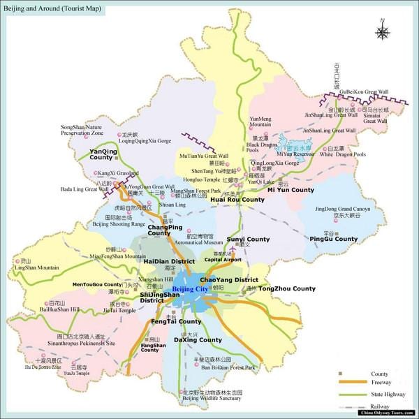નકશો બેઇજિંગ વિસ્તાર