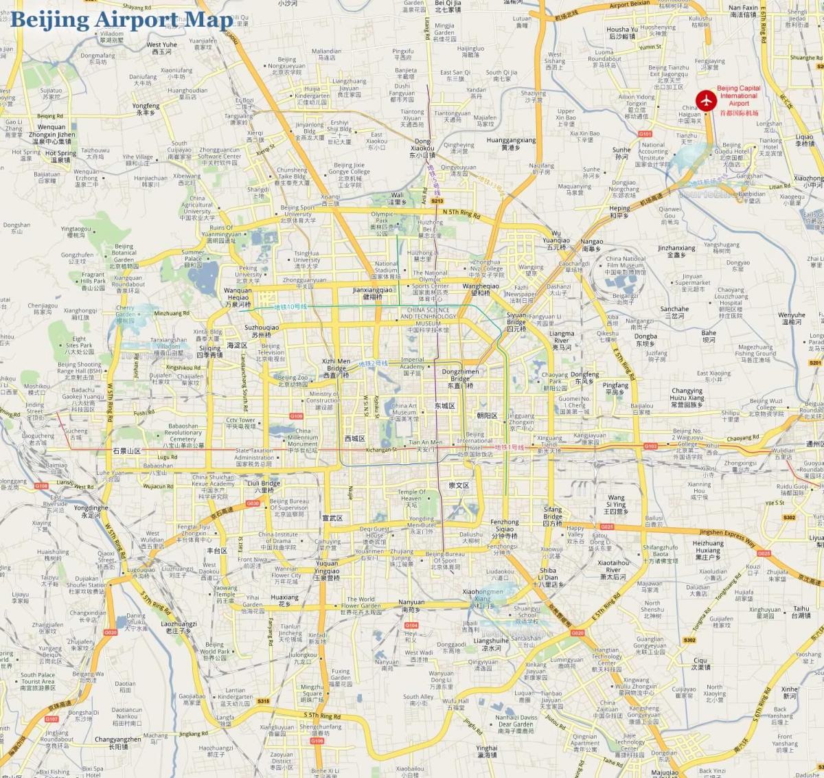 બેઇજિંગ કેપિટલ એરપોર્ટ નકશો